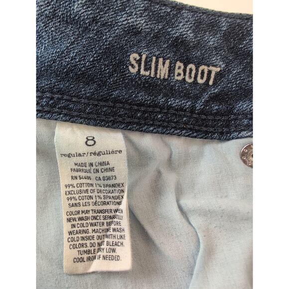 American Eagle Slim Boot Jeans Womens 8R Blue Stretch Low Rise Bootcut Denim - Picture 8 of 16